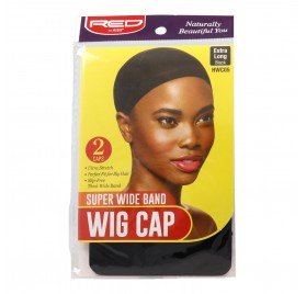 Red Kiss Super Wide Band Wig Cap Black 2 Piezas Gorro De Cabeza