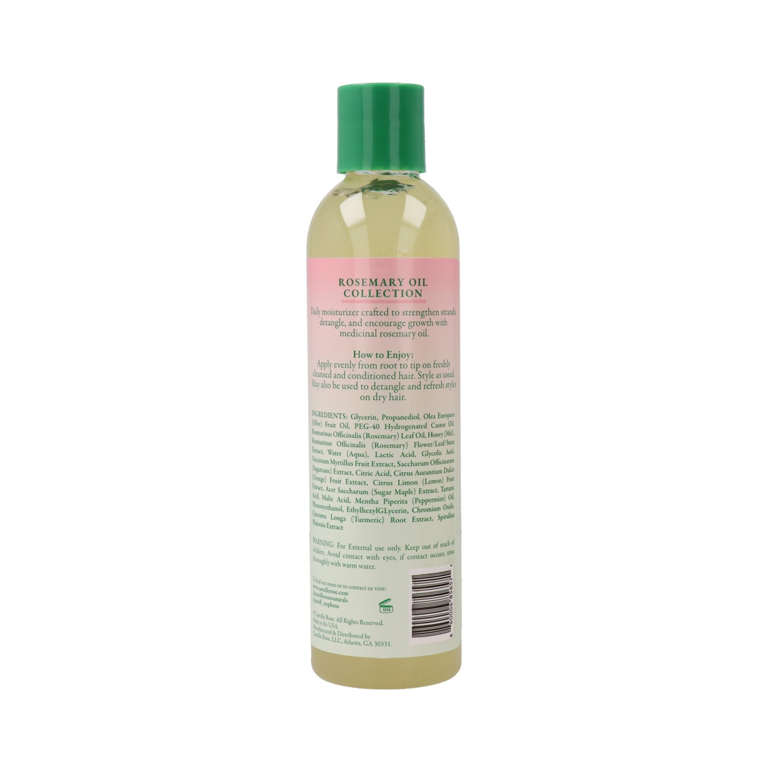 Camille Rose Après-shampooing fortifiant sans rinçage à l'huile de romarin 236 ml