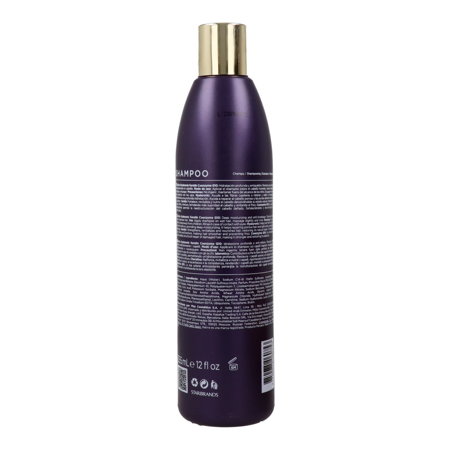 Kativa Hyaluronic Keratin Coenzyme Q10 Champú 355 ml