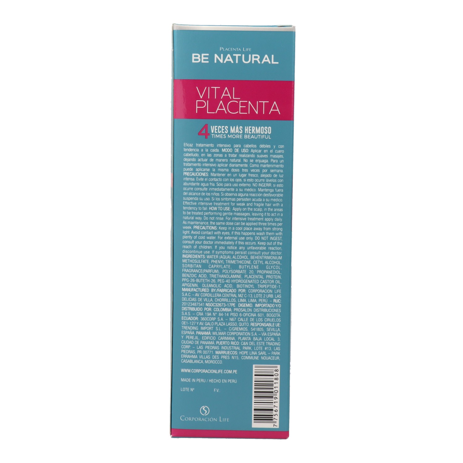 Placenta Life Be Nat Nutri Vital Placenta Fortalecedor De Cabello 100 ml