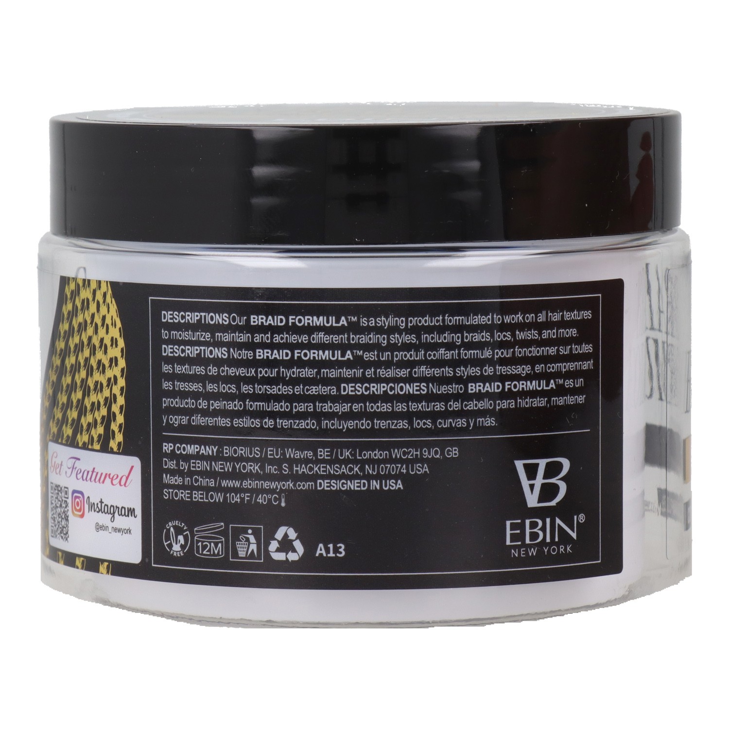 Ebin New York Braid Formula Super Hold Gel Conditioner 180 ml