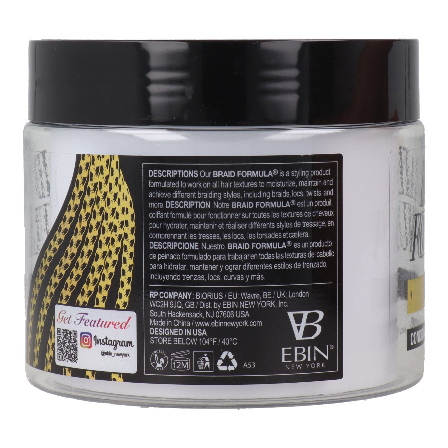 Ebin New York Braid Formula Super Hold Gel Acondicionador 310 ml