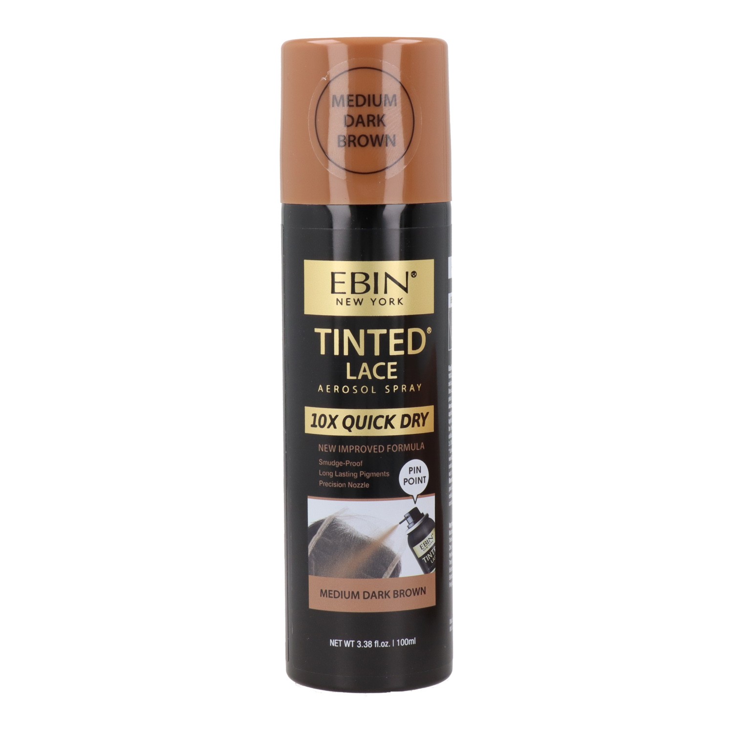 Ebin New York Quick Tinted Lace Spray Medium Dark Brown 100 ml Ebin New York Quick Tinted Lace Spray Medium Dark Brown 100 ml