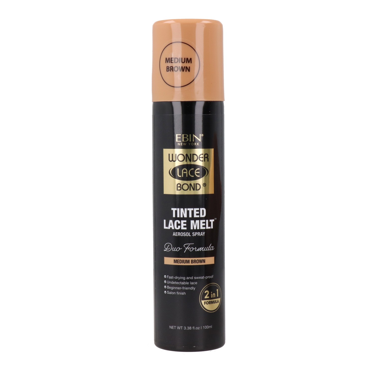 Ebin New York Tinted Lace Melt Medium Brown Aerosol Spray 100 ml Ebin New York Tinted Lace Melt Medium Brown Aerosol Spray 100 ml
