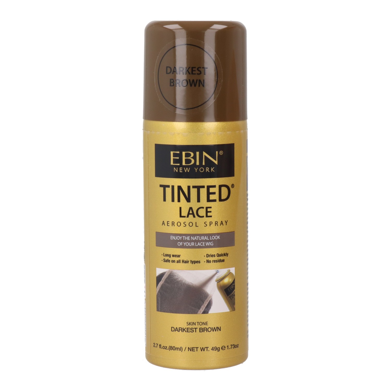 Ebin New York Tinted Lace Darkest Brown Spray 80 ml Ebin New York Tinted Lace Darkest Brown Spray 80 ml