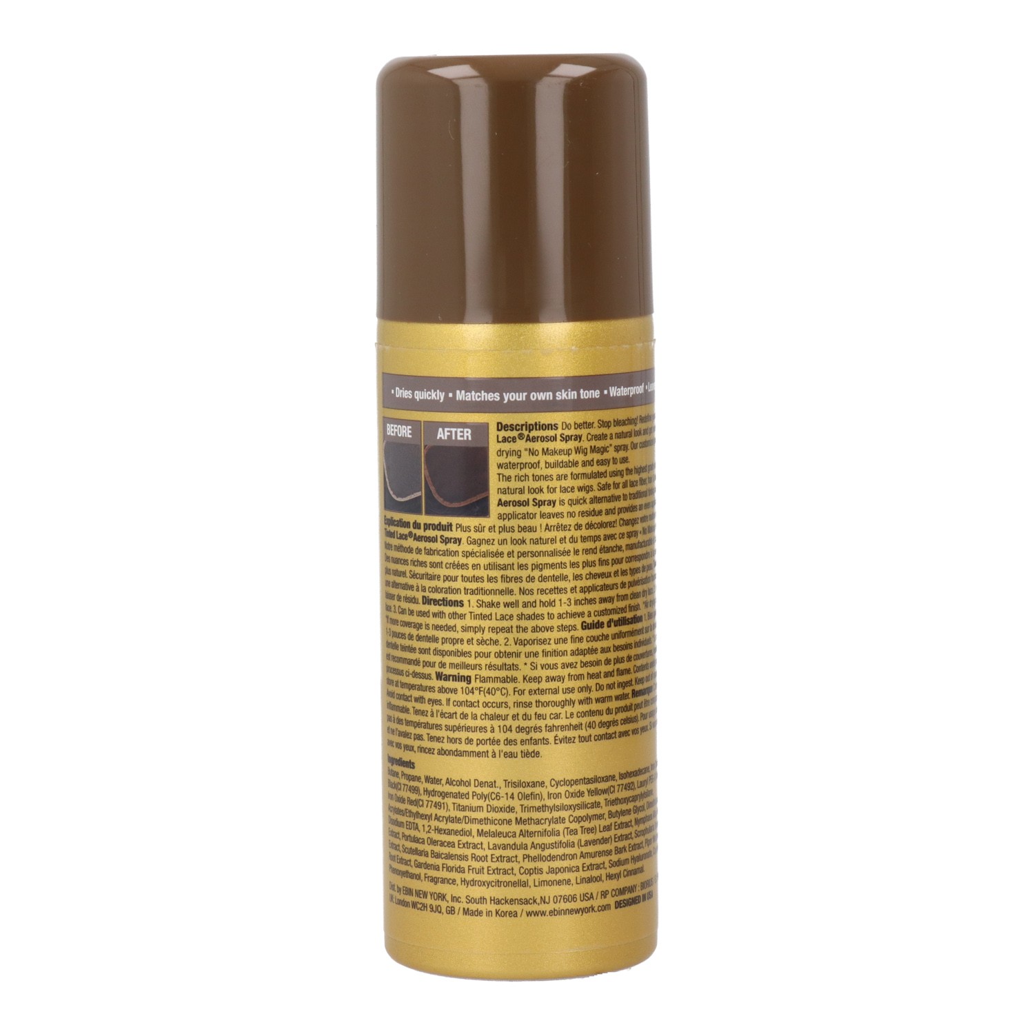 Ebin New York Tinted Lace Darkest Brown Spray 80 ml