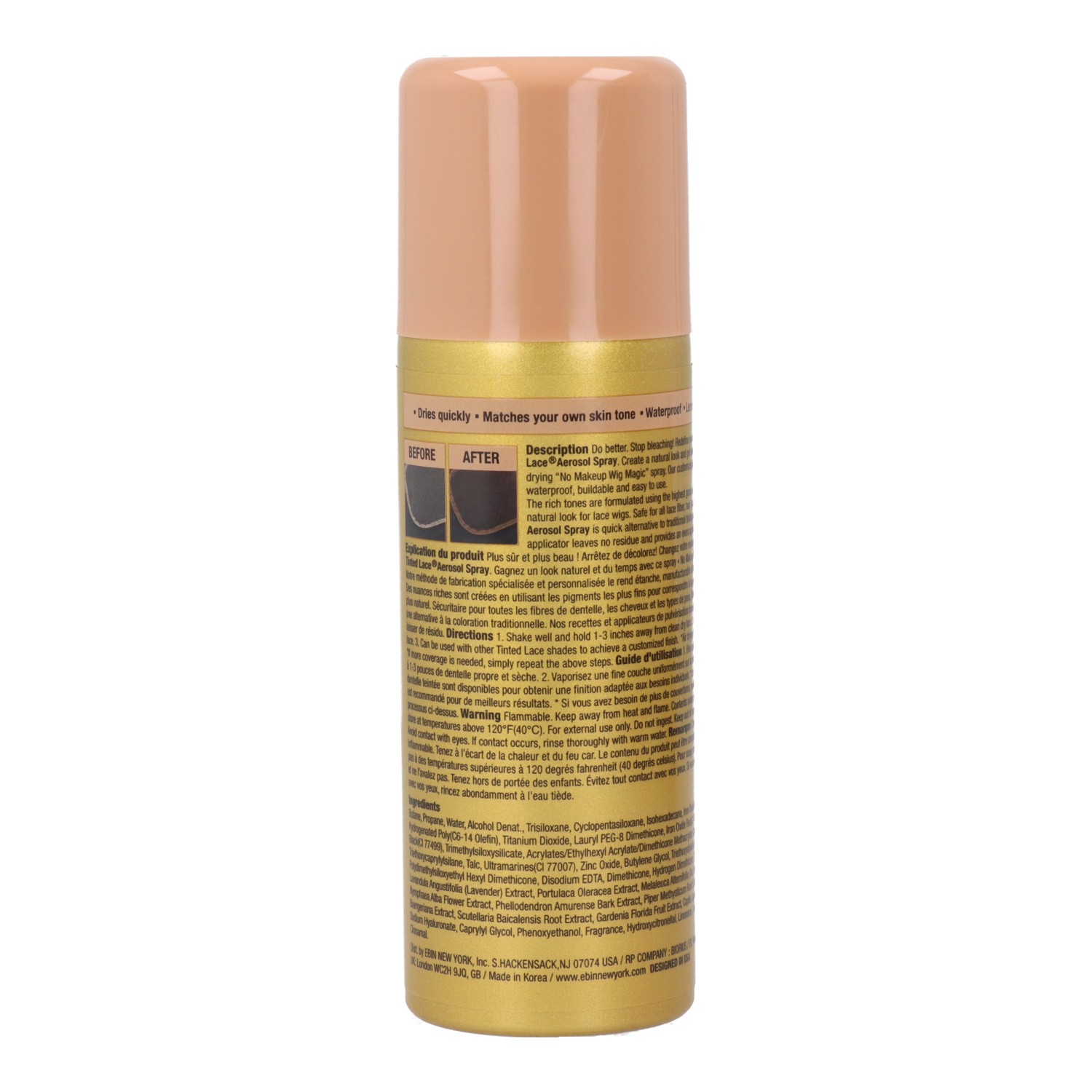 Ebin New York Tinted Lace Medium Brown Spray 80 ml