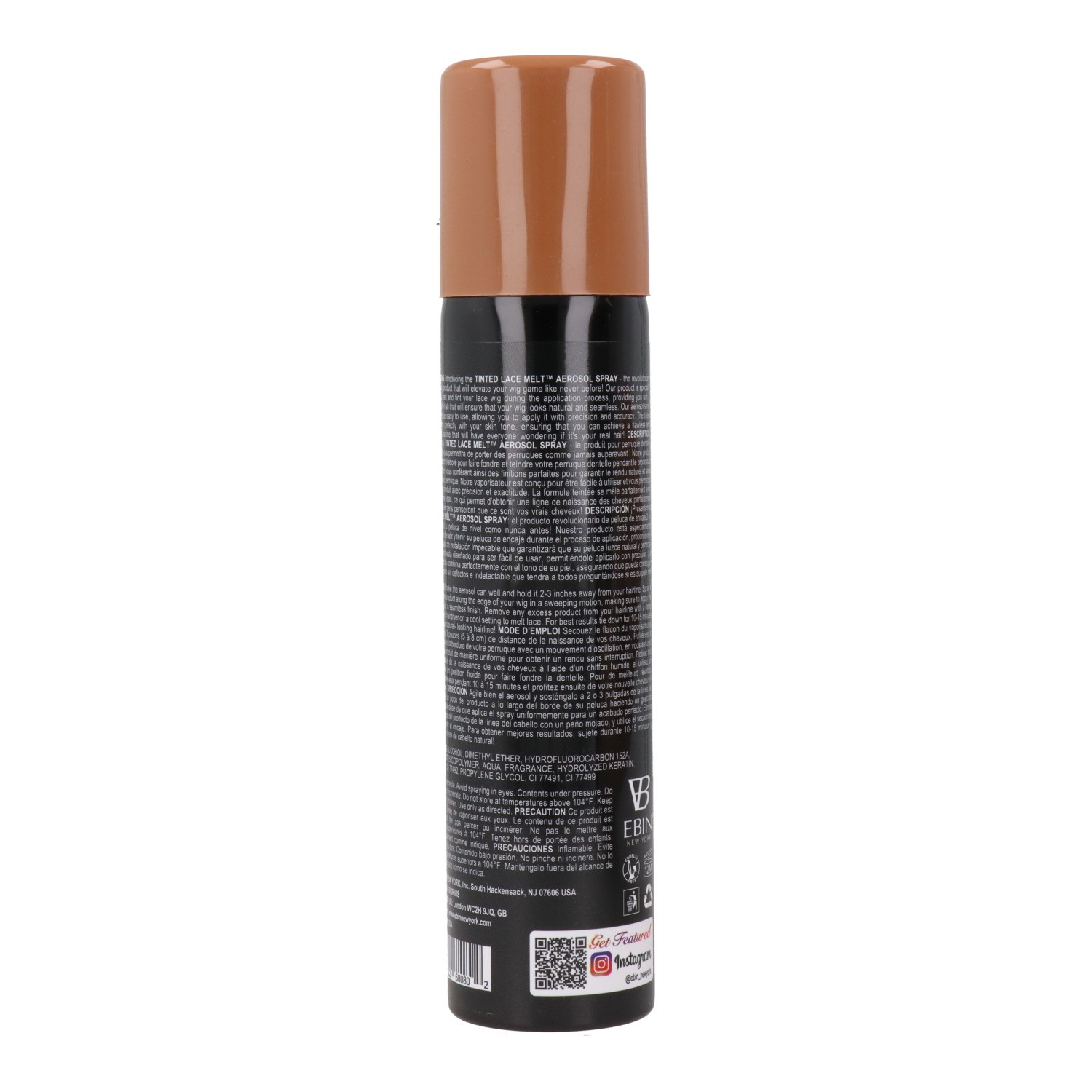 Ebin New York Tinted Lace Met Medium Dark Brown Aerosol Spray 100 ml