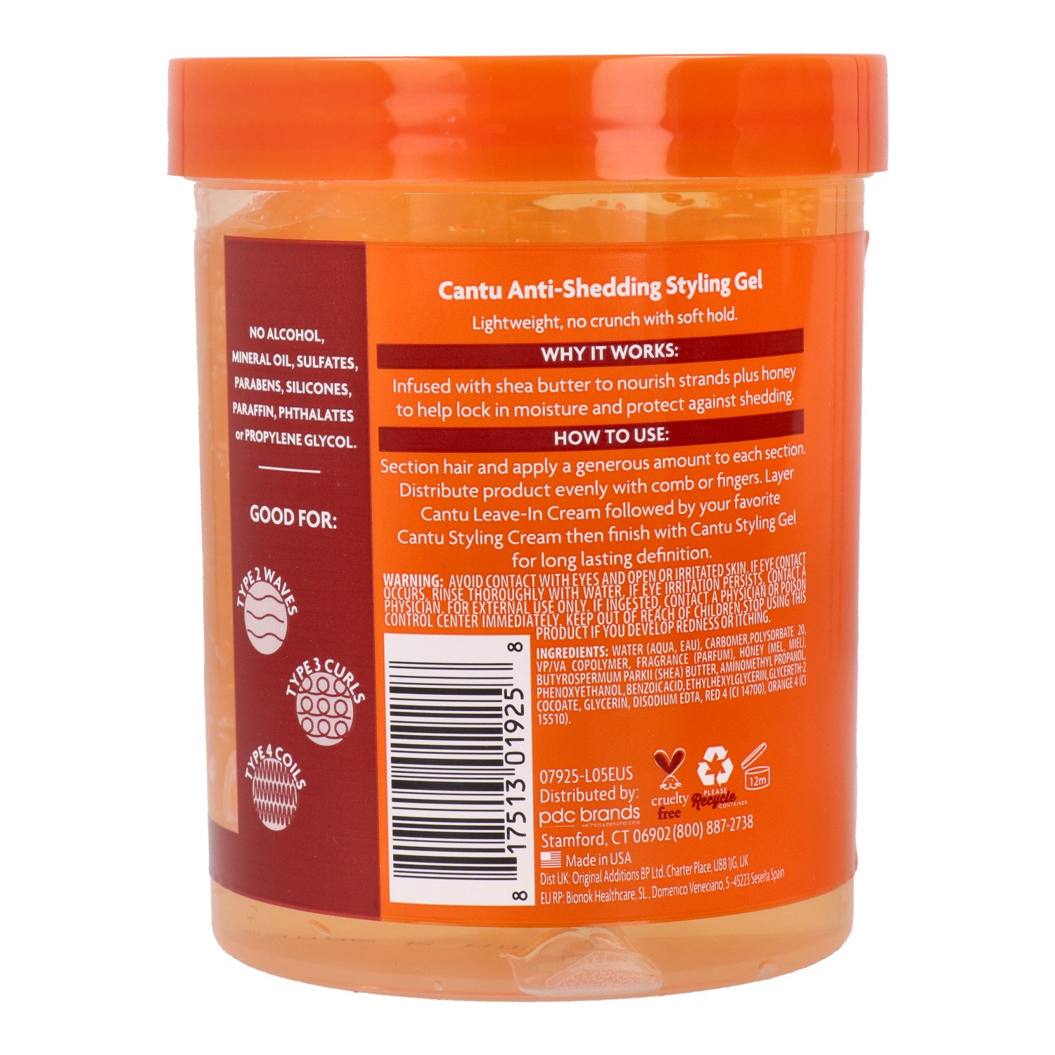 Cantu Shea Butter Styling Gel Con Miel 18,5Oz/524G (Anti-Shedding)