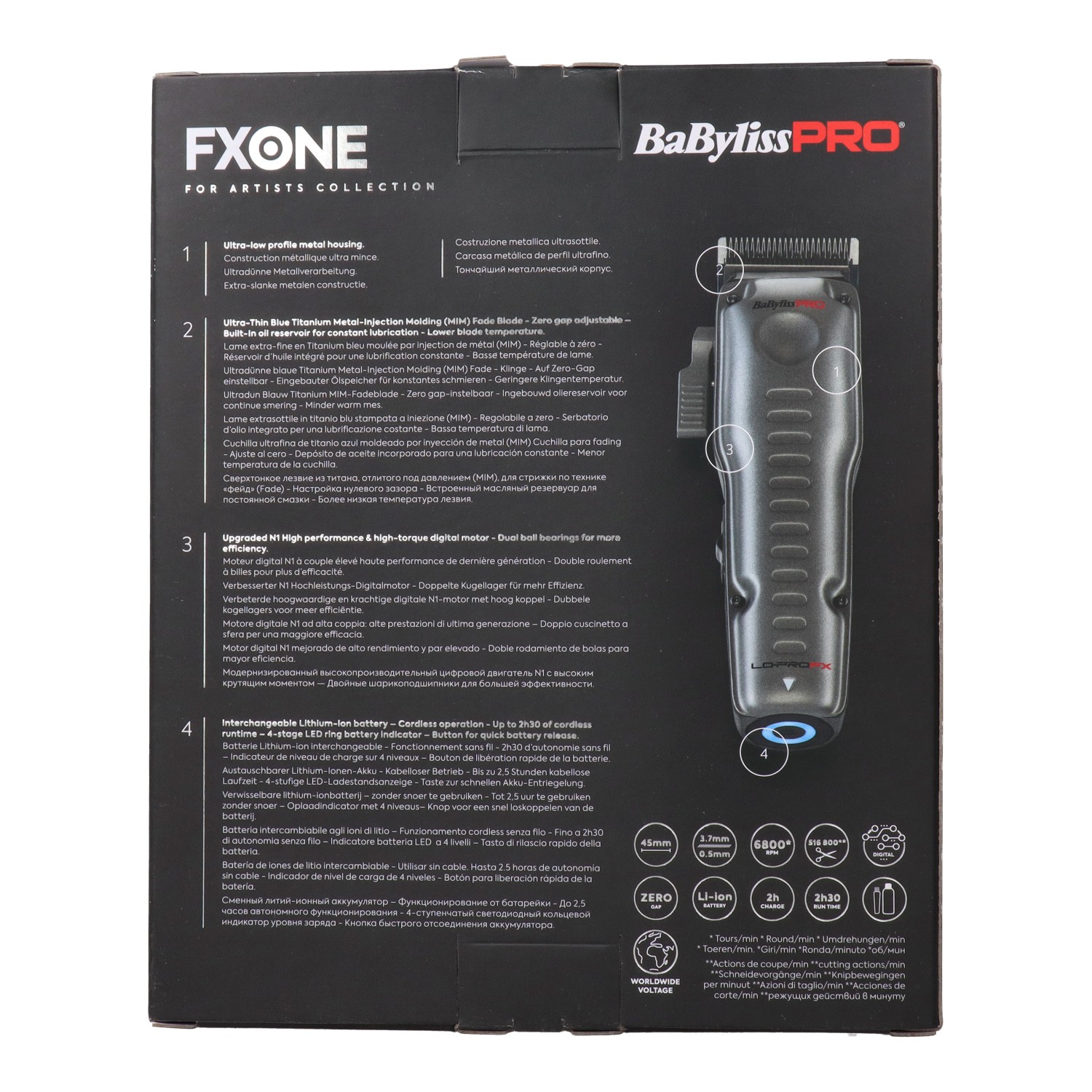 BabylissPro Fxone Lo Profx Clipper Gris Machine