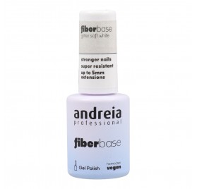 Andreia Gel Polish Fiber Base Color Glitter Soft White 10.5 ml