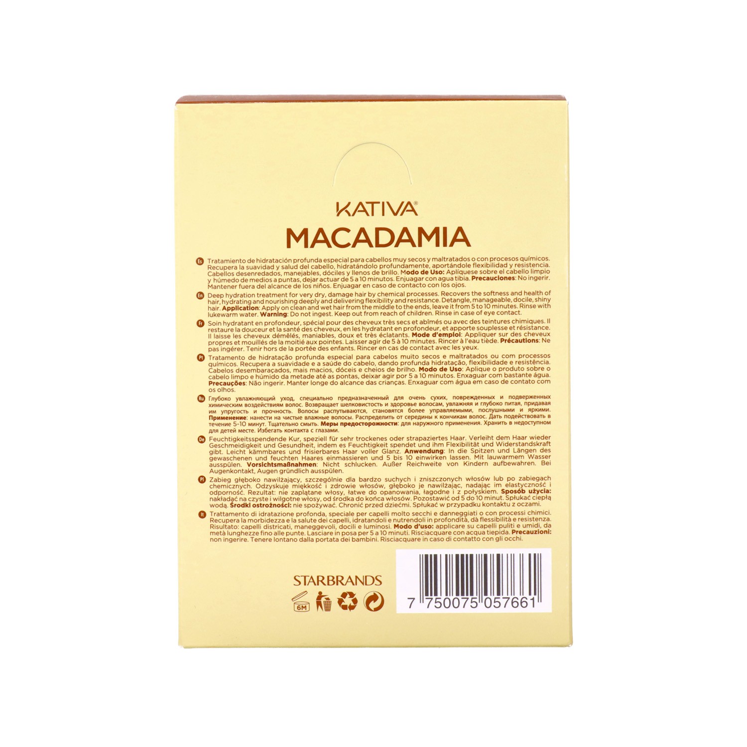 Kativa Macadâmia Sachês de Tratamento de Hidratação Profunda 12 x 50 gr