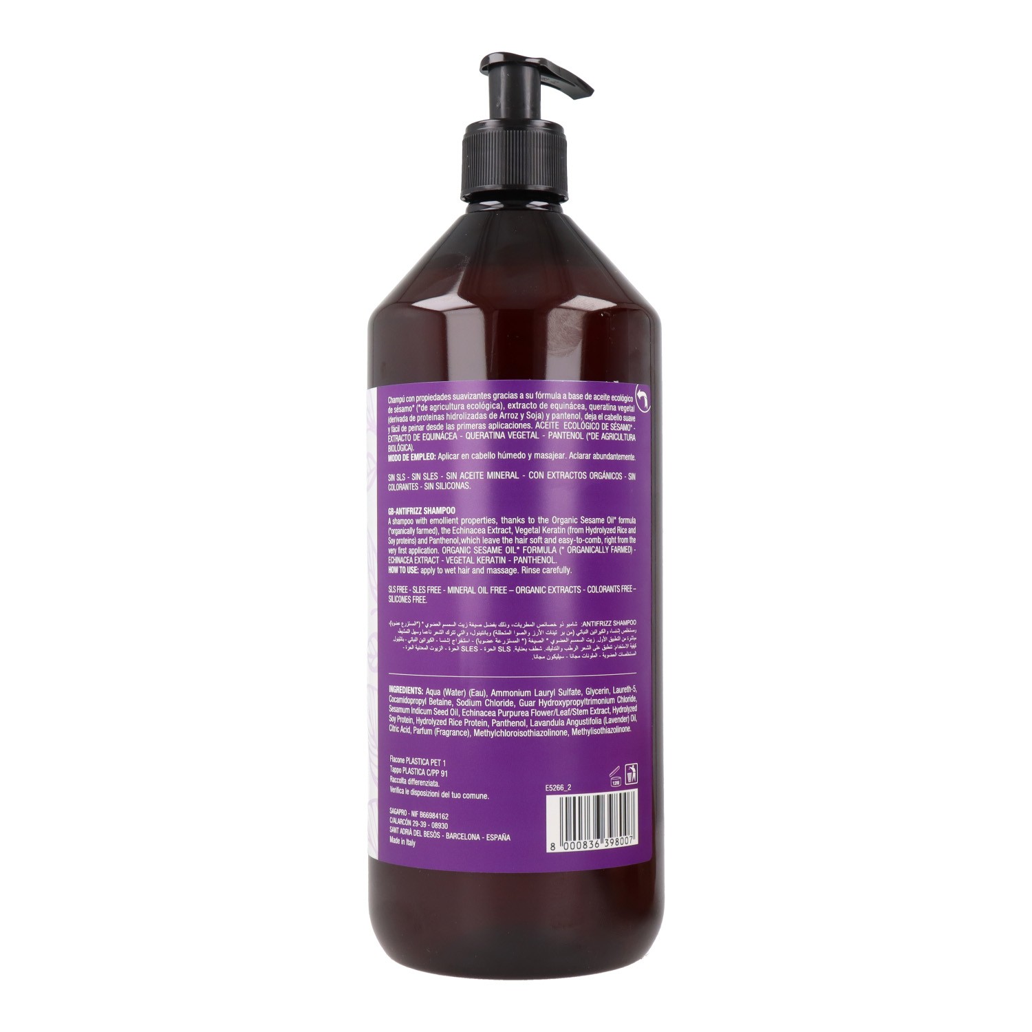 Pure Green Antifrizz Champú 1000 ml