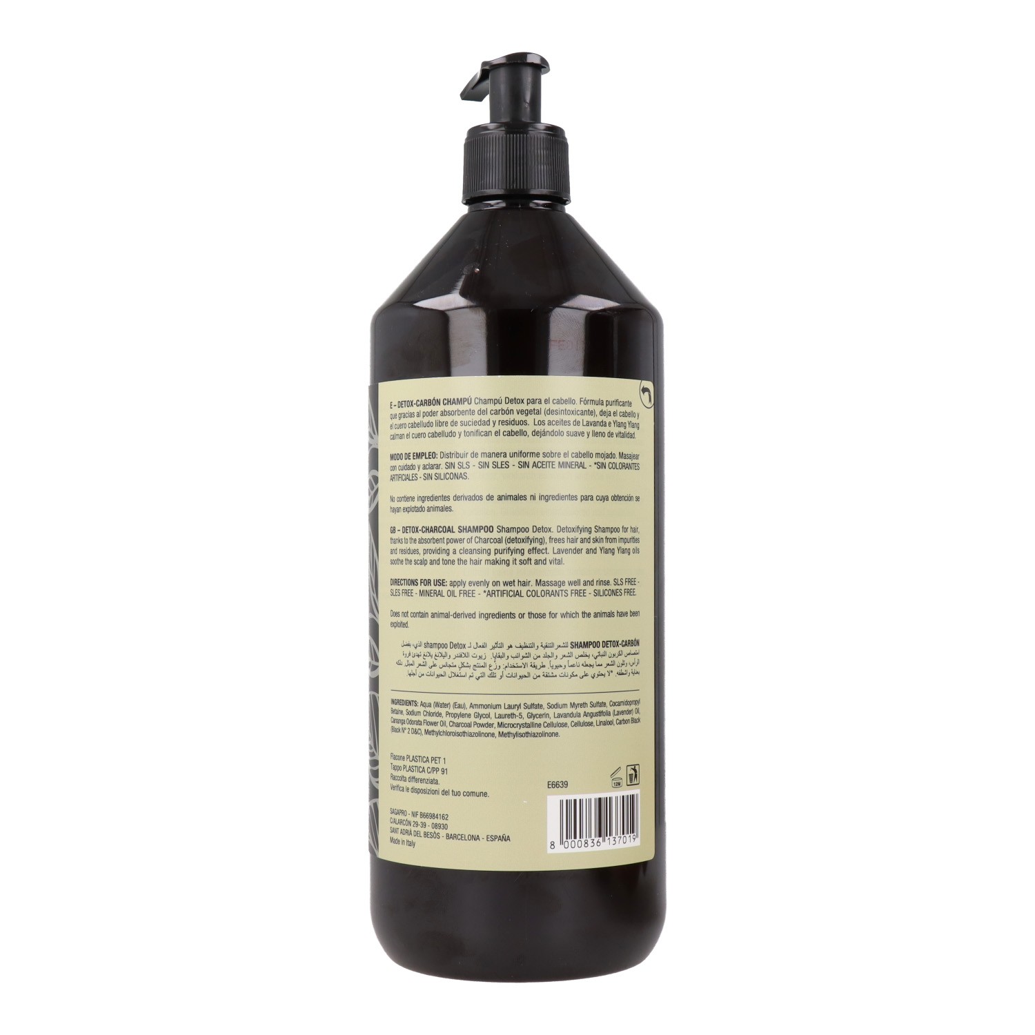 Pure Green Detox Carbon Champú 1000 ml