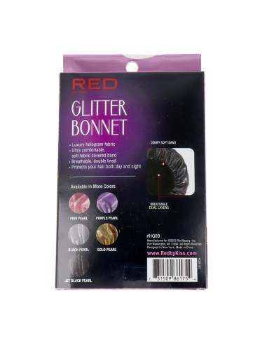 Bonnet Red Kiss Glitter Xl Jet Black Perle