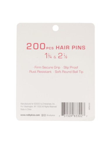 Red Kiss Hair Pins 1 3.4 2 1.2 200 Pcs Black