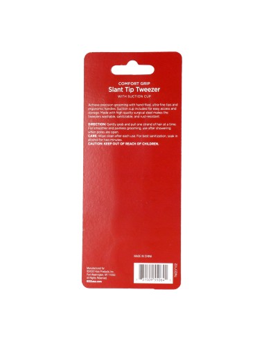 Red Kiss New York Slant Tip Tweezer With Suction