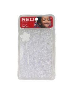 Red Kiss L Hair Beads 240 Pcs (Clear)