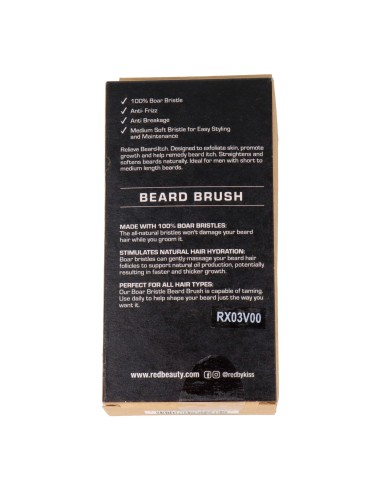 Brosse à barbe Red Kiss Premium en forme de lune