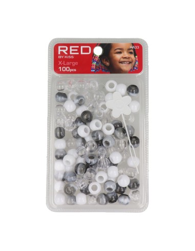 Red Kiss Xl Hair Beads 100 Pcs (Black)