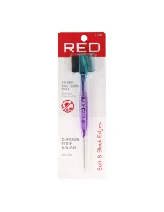 Red Kiss Edge Brush Ombre Chrome Pin tail