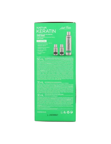 Kativa Keratin Alisado Sin Plancha Anti Frizz Xtra Shine Kit