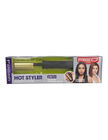 Red Kiss Hot Styler Pressing Comb Peine Alisador