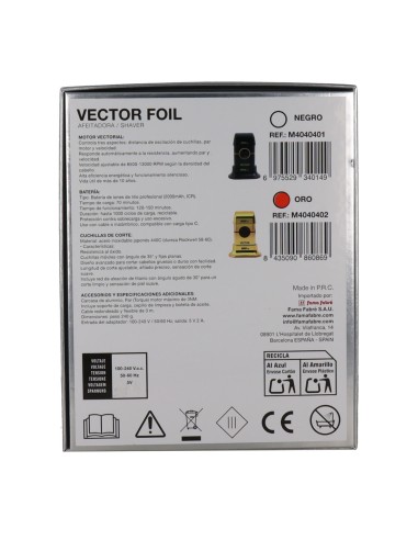 Máquina de barbear Fame MRD Vector Foil Shaver Gold