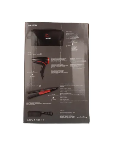 Kit de viagem Muster Secador de cabelo e ferro de passar