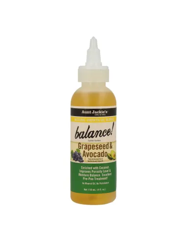 Aunt Jackie'S C&C Balance Grapeseed & Avocado Oil 118 ml Aunt Jackie'S C&C Balance Grapeseed & Avocado Oil 118 ml