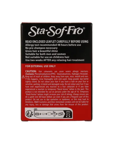 Sta-sof-fro Permanente Powder Hair Color Black 8 G