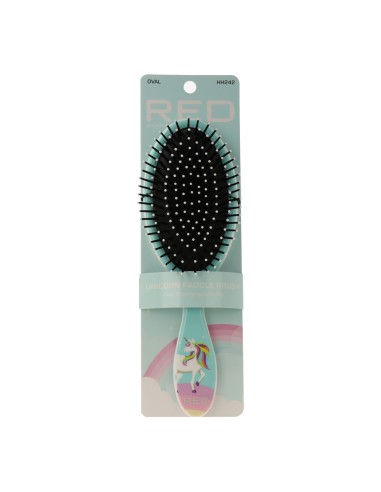 Red Kiss Oval Unicorn Detangling Brush
