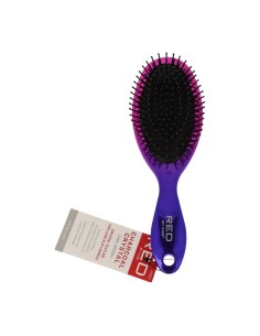 Red Kiss Oval Brush Carbon Bristles Crystal Design