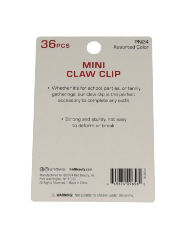 Mollette per bambini colorate Red Kiss 36 pezzi