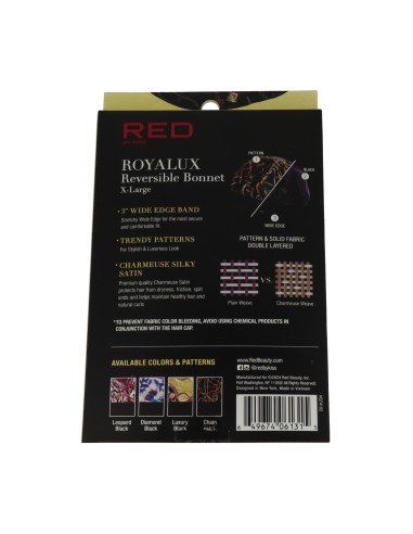 Red Kiss Gorro Satén Reversible Negro Profesional XL