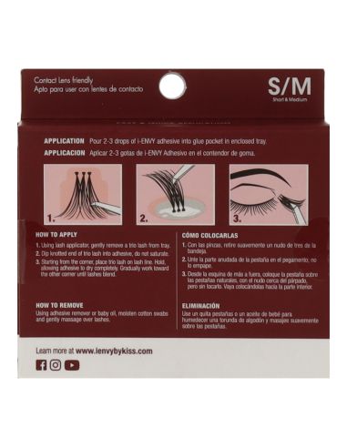 Trio de cílios naturais profissionais Red Kiss M