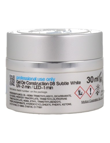 Mollon Pro Gel De Construction Color Subtle White 08 30ml