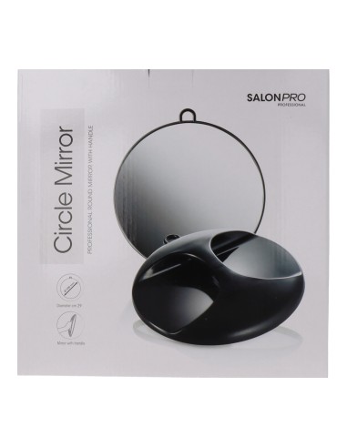 Espelho Xanitlia Pro Preto com Alças de Diâmetro. 29 cm.