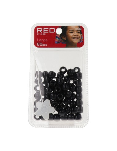 Contas de cabelo Red Kiss L 60 unidades (pretas)