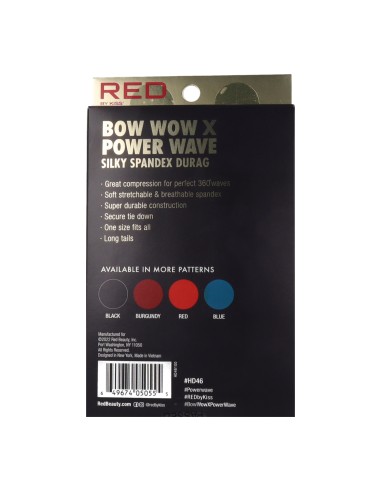 Red Kiss Power Wave Silky Spandex Durag Blue Capa De Cabello