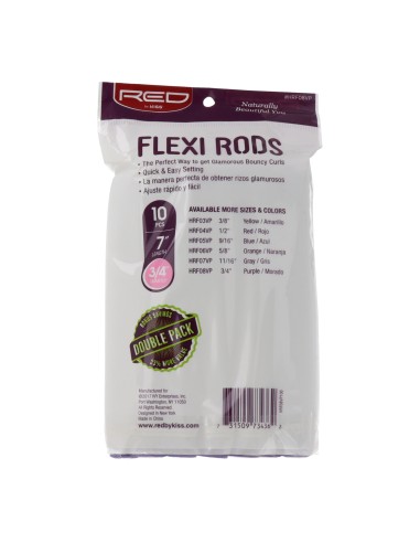 Red Kiss Flexi Rods 7" 3.4 Valuepk 10Pcs Purple