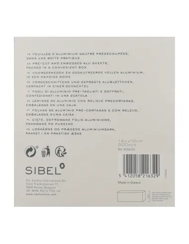 Sinelco Sibel Pre-Cut Aluminum Sheets Black 12 × 27 cm – 300 units