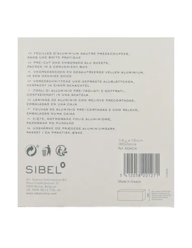 Sinelco Sibel Pre-Cut Aluminum Sheets Silver 12 × 27 cm – 300 units
