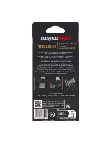 Lame BaBylissPRO Skeleton T-Blade Titanium Gold (FX707G2ZE)