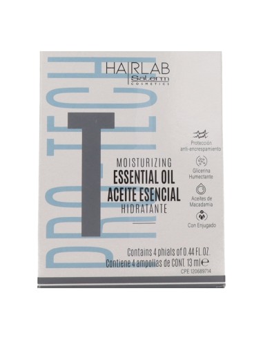 Fiale di olio essenziale idratante Salerm Hairlab 4 x 13 ml