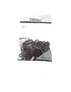Sachet Eurostil de 50 clips pour extensions de cheveux, marron, 2,8 cm