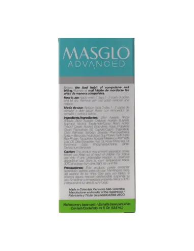 MASGLO ADV ANTI BITE PRO GROWTH BASE-TOP COAT BRILLO 13,5ML