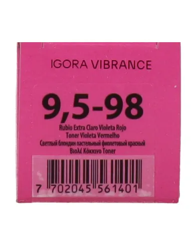 SKPF IGORA VIBRANCE 9,5-98 RUBIO EXTRA CLARO VIOL ROJO 60ML NEW