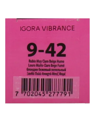 SKPF IGORA VIBRANCE 9-42 RUBIO MUY CLARO BEIGE HUMO 60ML NEW
