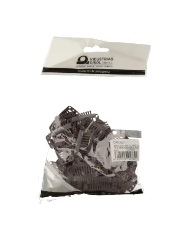 Eurostil Pacote com 50 Presilhas para Extensões Marrom 3,2 cm (Ref. 02924)